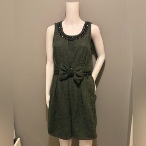 Gray Knit  Bow Tunic/Dress Size L